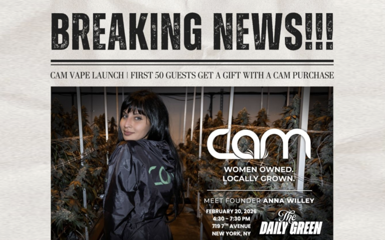 CAM Launch Party Cured Resin Vape The Daily Green cannabis dispensary near me dispensary times square new york city nyc manhattan midtown